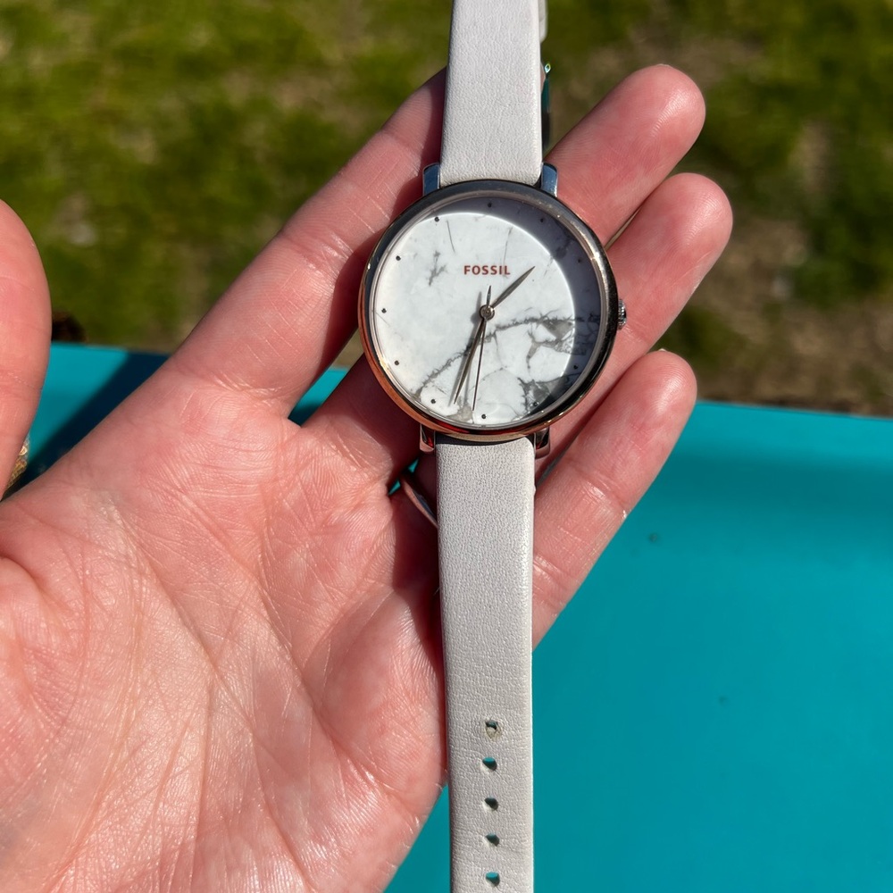 Fossil White Marble Watch